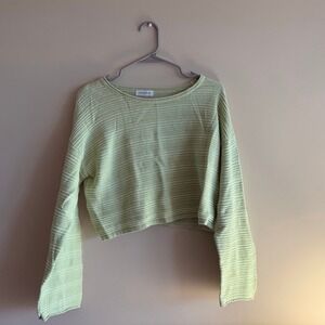 Vestique Green Knit Sweater - Cropped Lime Green